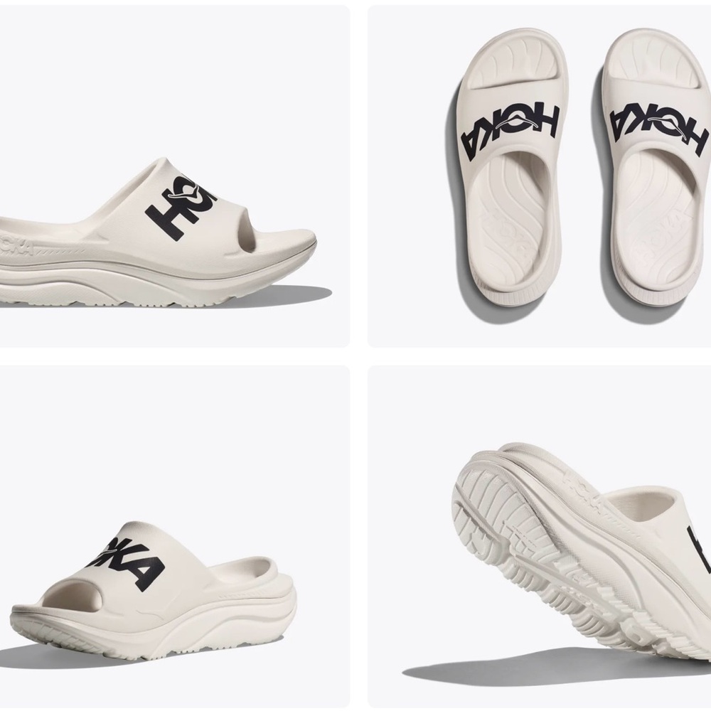 Hoka white Slide Sandals